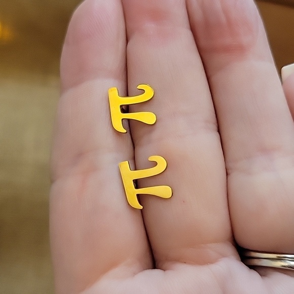 PI STUD EARRINGS, Choice of Color - Picture 3 of 6